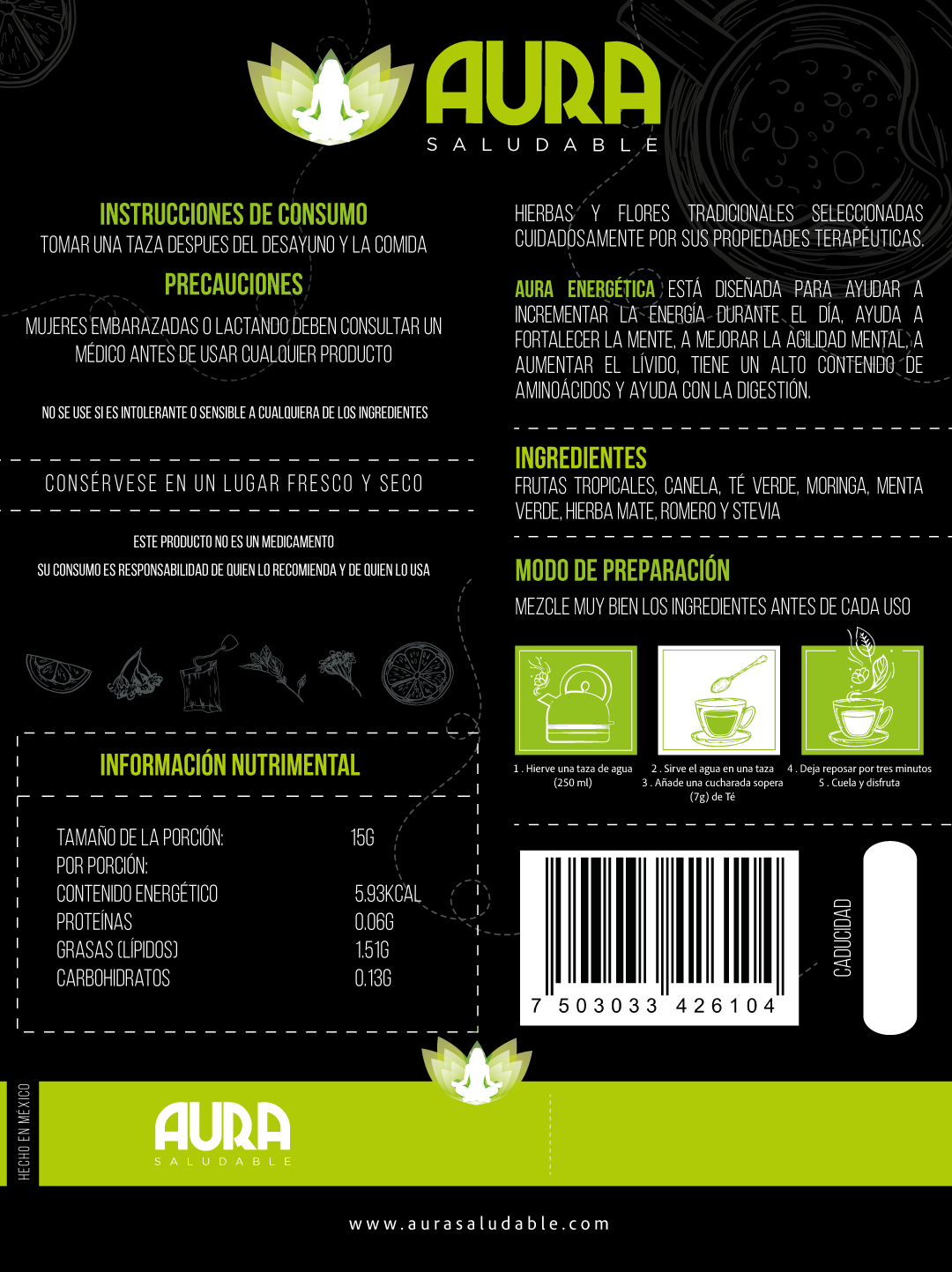Etiqueta Trasera Te para la Energia