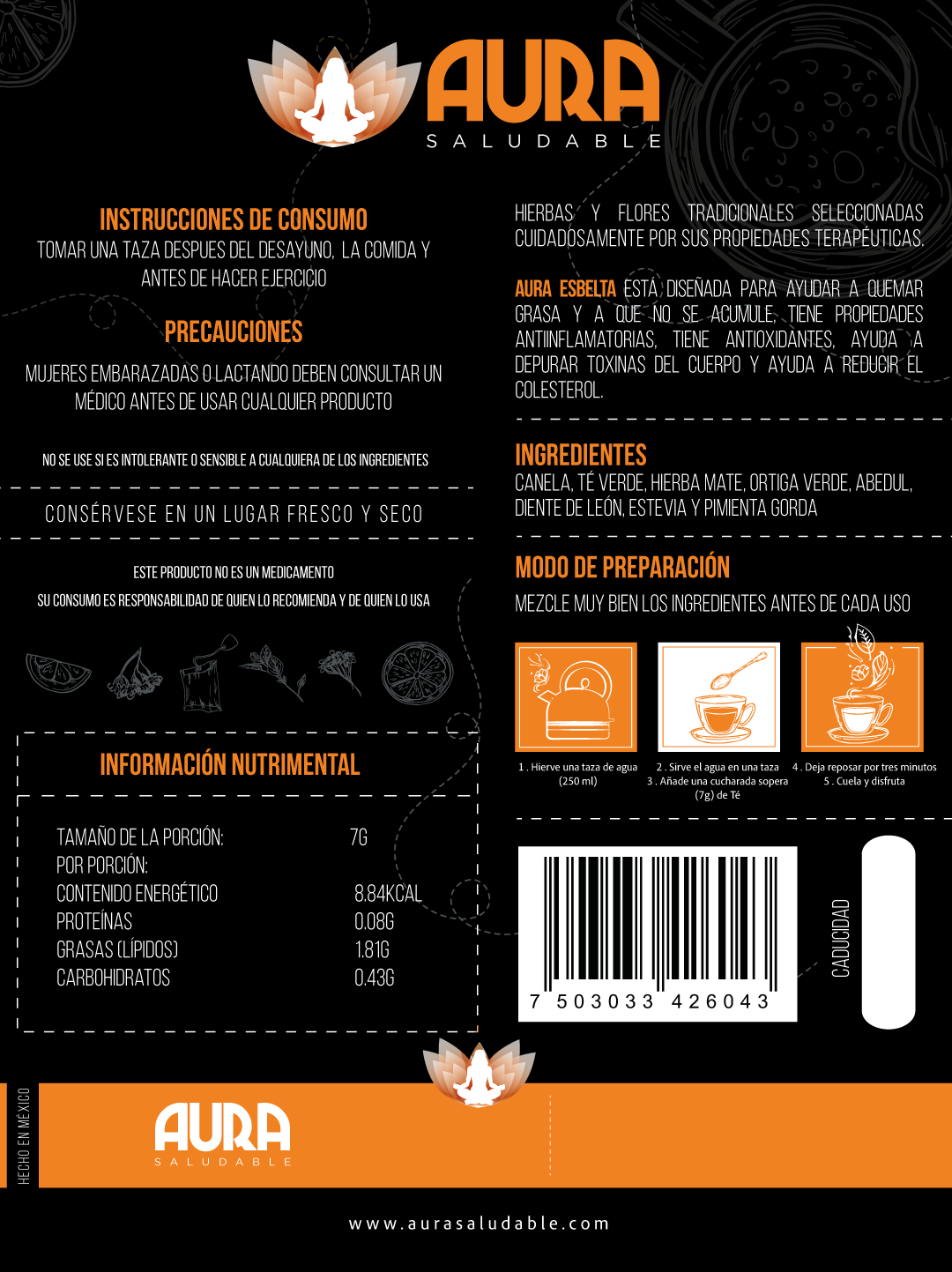 Etiqueta Trasera Te Adelgazante
