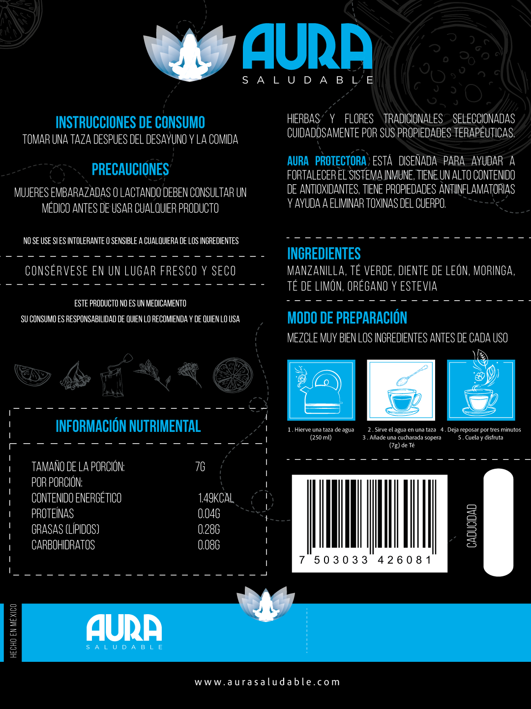 Etiqueta Te para Tos y Gripe
